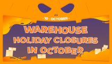 Warehouse Holiday Closures in October