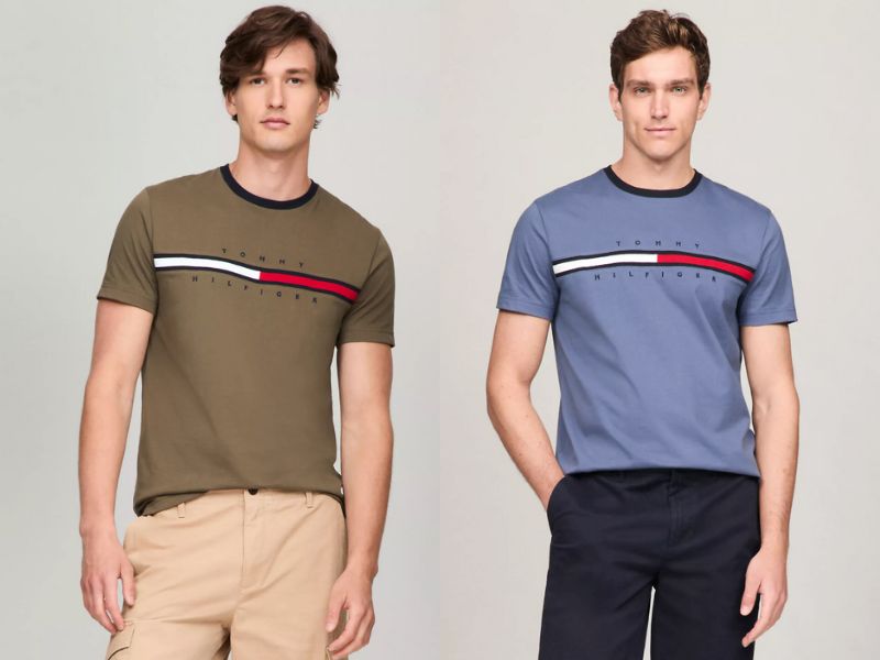 Tommy Hilfiger Embroidered Flag Logo T-Shirt