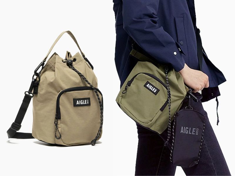 AIGLE water-repellent 2-way drawstring bag 4L